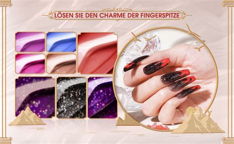 ROSALIND UV Nagellack Farbwechsel Gel Nagellack Set 8 Farben Glitter