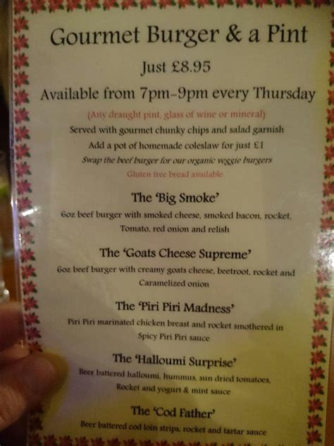 Menu At Bowling Green Chorlton Pub And Bar Manchester Brookburn Rd