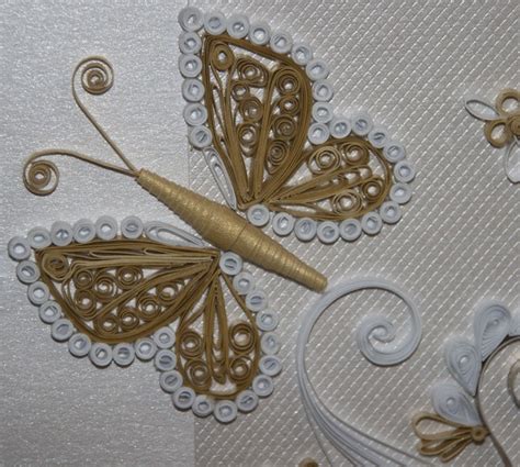 Neli Quilling Art Quilling Card Gold And White