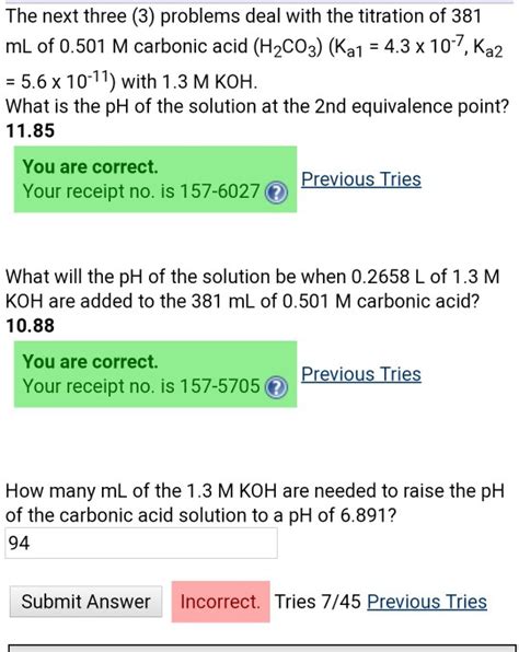 Solved The Next Three Problems Deal With The Titration Chegg