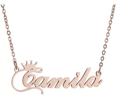 Skqir Collar Con Nombre Personalizado De Oro Rosa Personaliz Cuotas