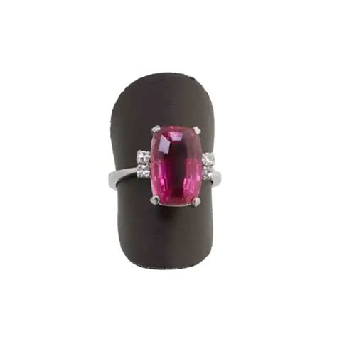 Pink Turmalin Diamant Ring Vintage Jewellery