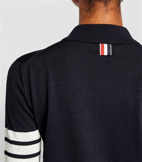 Womens Thom Browne Navy Bar Polo Shirt Harrods Uk