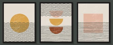Conjunto de plantillas con formas abstractas y línea en colores nude