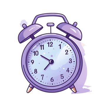 Cute Pastel Purple Alarm Clock Sticker About Bedroom Stationary Purple