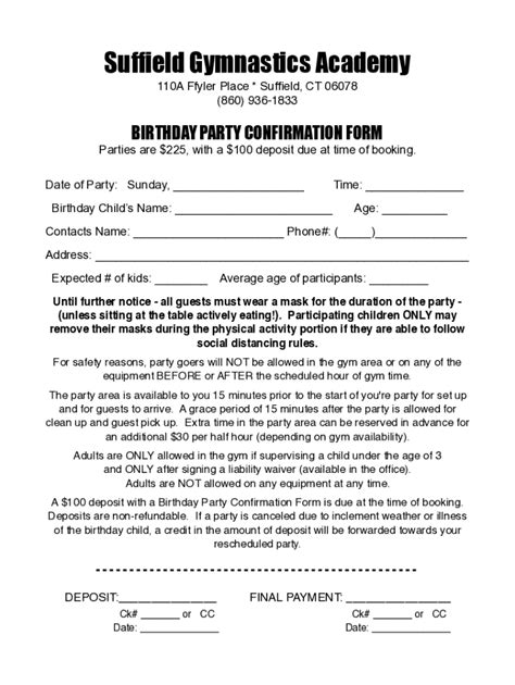 Fillable Online SGA Party Confirmation Form Pages Fax Email Print