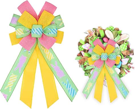 Amazon ABTOLS Large Easter Bows For Wreath Spring Easter Colorful