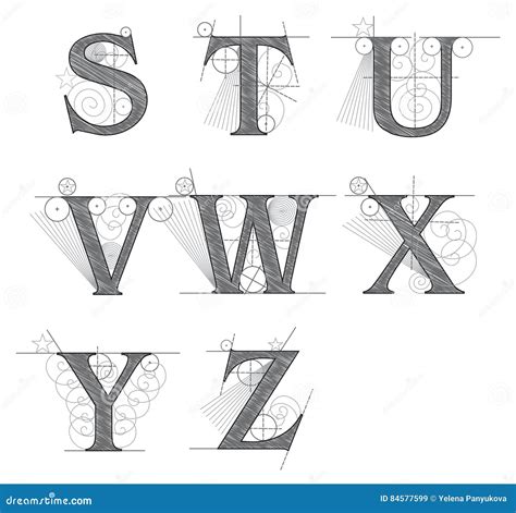 Letras Arquitect Nicas Para El Dise O Ilustraci N Del Vector