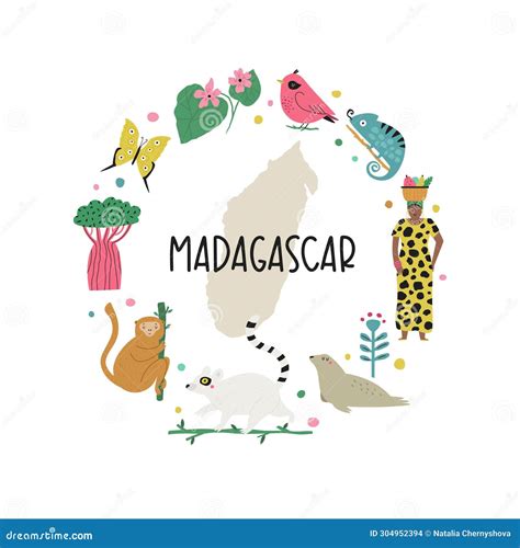 Colorful Image, Frame Art, Circle Design with Animals, Landmarks