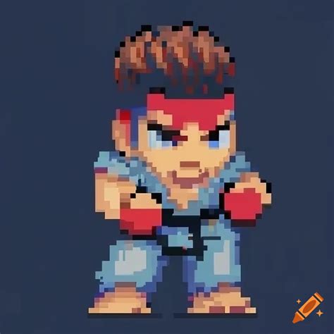 Pixel Art Depiction Of Street Fighter Character Ryu On Craiyon