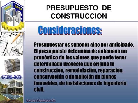 Ppt Presupuesto De Construccion Powerpoint Presentation Free