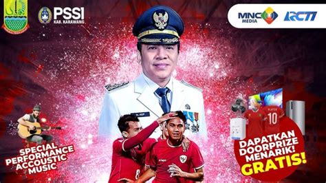 Bupati Karawang Gelar Nobar Timnas Indonesia U23 Vs Uzbekistan