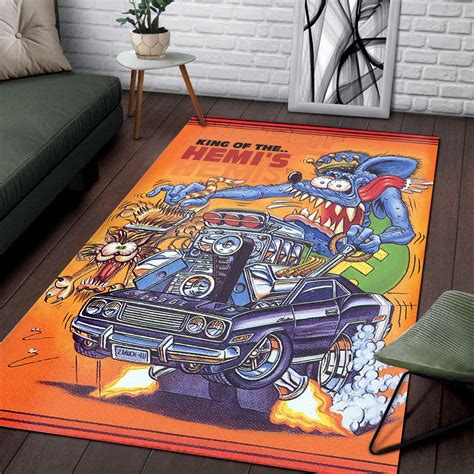 Rat Fink King Of The Hemi S Hot Rod Rug Dingmun Rat Fink Rugs Hot Rods