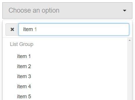 Jquery Plugin For Filterable Bootstrap Dropdown Select Bootstrap