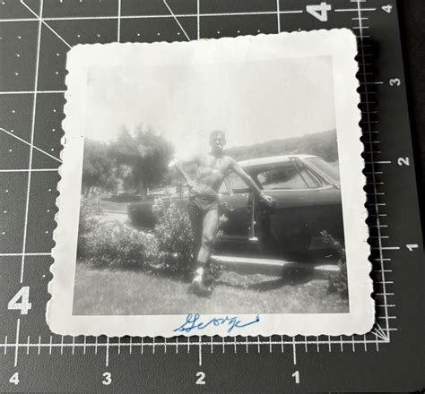 S Shirtless Beefcake Man Muscle Bulge Vintage Gay Int Snapshot Photo