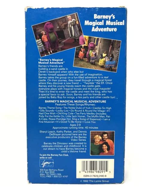 BARNEY BARNEYS Magical Musical Adventure VHS 1993 Vintage VTG 4