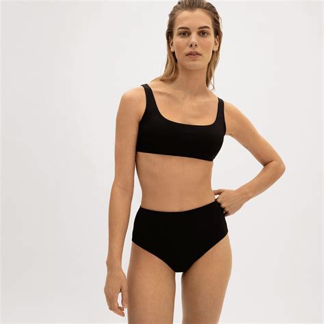 The Square Neck Bikini Top Black Everlane