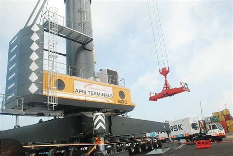 Two New Liebherr Lhm 600 Port Cranes For Apm Terminals Port In West