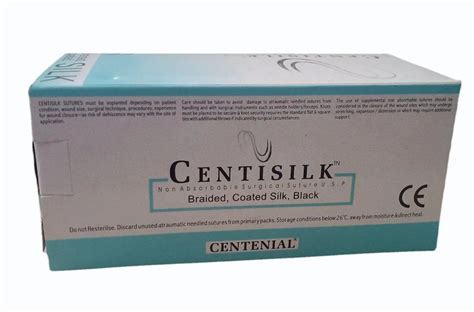 Black Centenial Centisilk Non Absorbable Surgical Suture Packaging