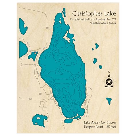 Christopher Lake 3d Custom Wood Map Lake Art Llc