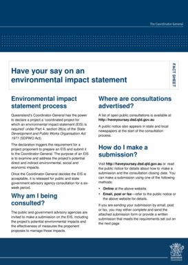 Fillable Online Have Your Say On An Environmental Impact Statement