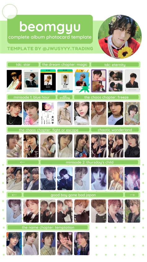 Beomgyu Txt Photocard Template In 2023 Photocard Japan Templates