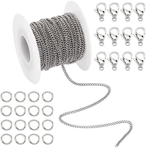 Pandahall Elite Feet Stainless Steel Curb Cable Chain Link