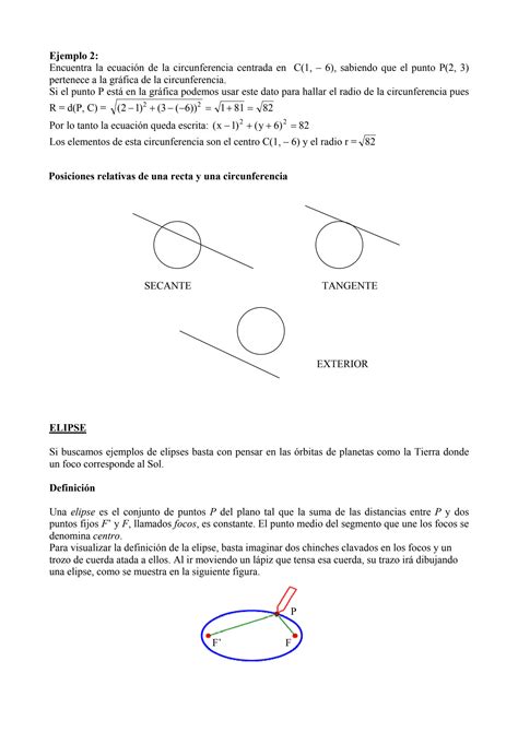 SOLUTION Circunferencia Y Elipse Studypool