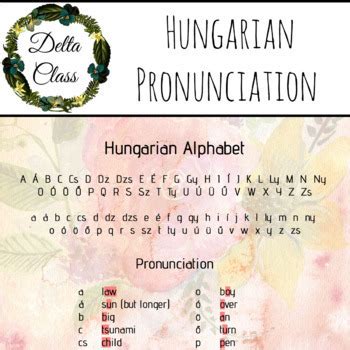 Hungarian alphabet and pronunciation 101 by Delta Class | TPT