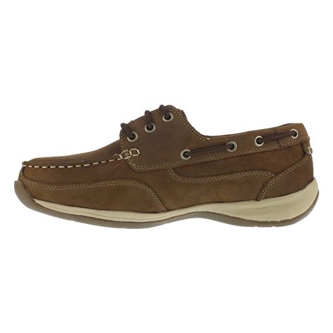 Rockport Womens Brown Leather Casual Boat Shoes Sailing Club Steel Toe – The Western Company