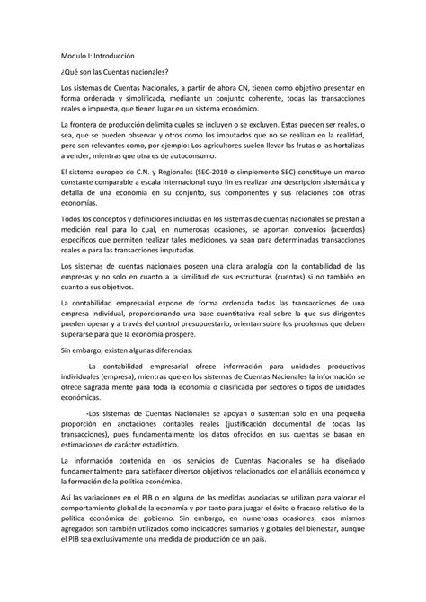 Cuentas Nacionales Modulo Pdf Ull Studocu