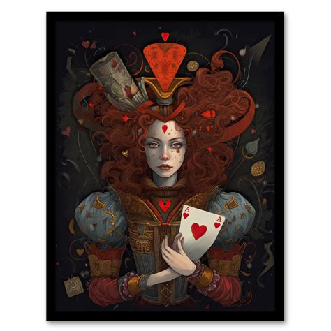 Alice In Wonderland Queen Of Hearts Whimsical Magical Adventure Painting Artwork Framed Wall Art ...