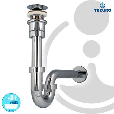 Tecuro Siphon Extra Lang Mit Pop Up Ablaufventil Verchromt Universa