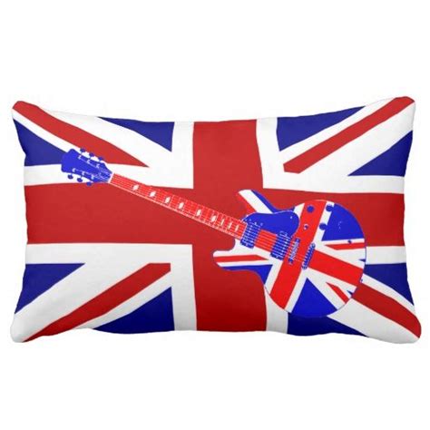 Union Jack British Guitar Art 2 Lumbar Pillow Zazzle Guitar Art