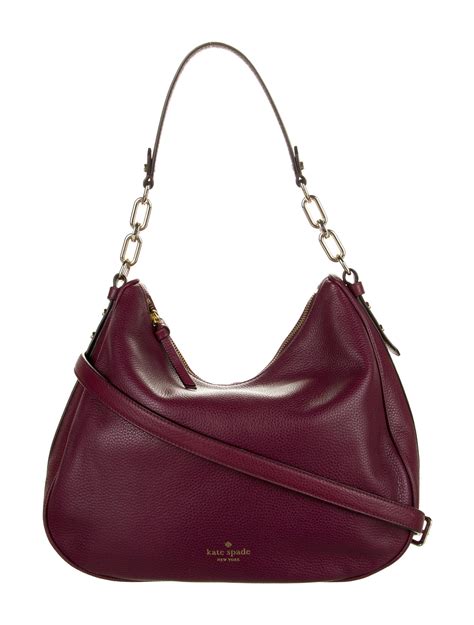 Kate Spade New York Leather Shoulder Bag Burgundy Shoulder Bags Handbags Wka338669 The