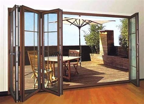 Courtyard Villa Indoor And Outdoor Glass Folding Doors Aluminum Alloy