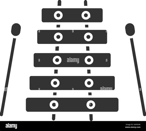 Xylophone Glyph Icon Silhouette Symbol Negative Space Vector