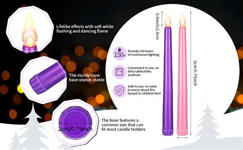 Amazon Honoson Pieces Led Flameless Advent Candle Set Purple And