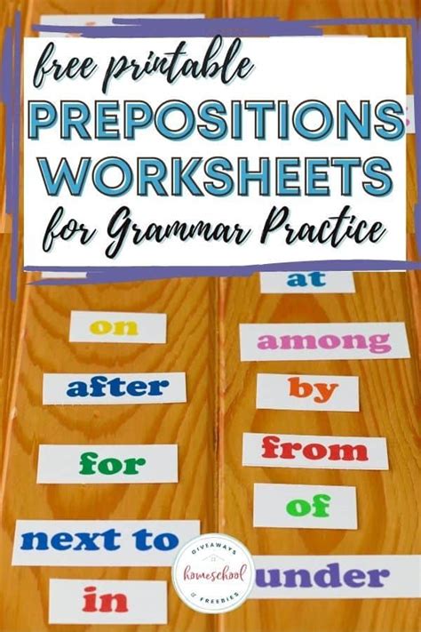 Prepositions Worksheets With Answers