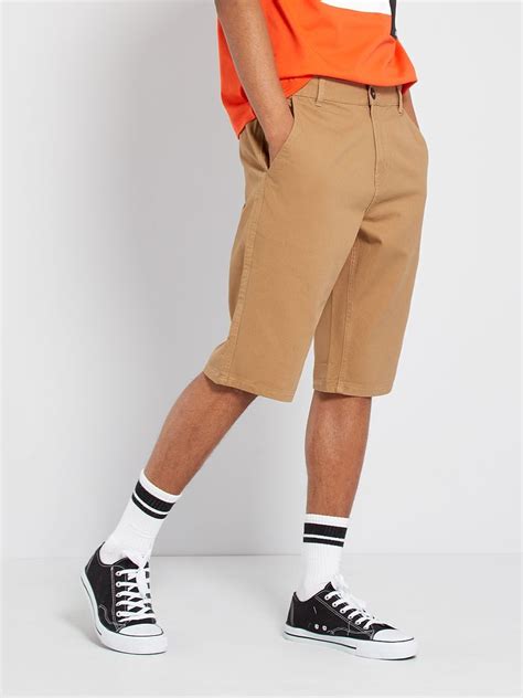 Bermudas Tipo Chino De Sarga Beige Kiabi