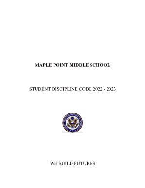 Fillable Online MAPLE POINT MIDDLE SCHOOL STUDENT DISCIPLINE ... Fax ...