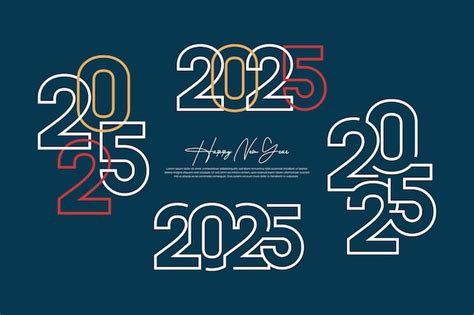 Premium Vector Happy New Year 2025 Design Template 2025 New Year