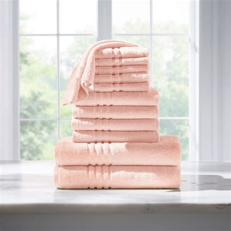 Brylanehome 12 Piece Zero Twist Bath Towel Set Blush