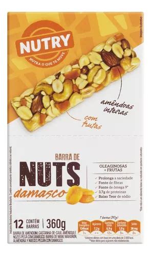 Barra De Nuts Damasco Nutry Caixa G Unidades Mercadolivre