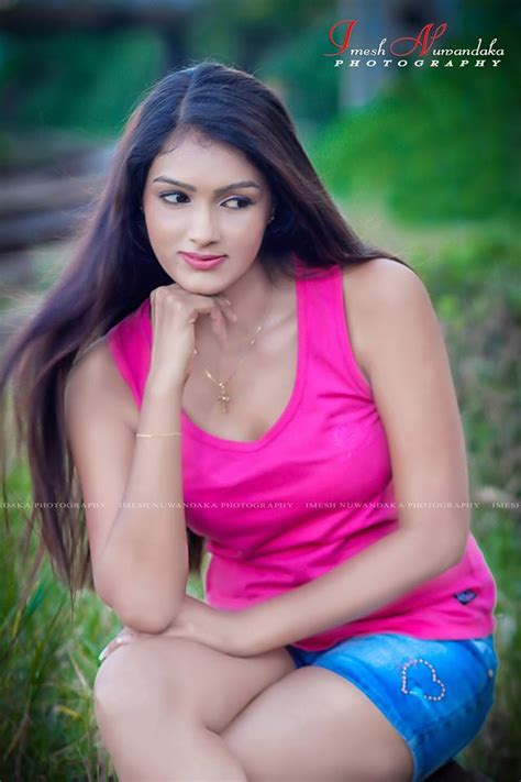 Hiru Perera Hot In Tight Denim Shorts