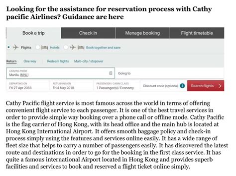 Ppt Cathay Pacific Reservations Online Flight Booking Powerpoint Presentation Id 10680556