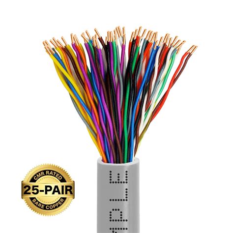 Cat3 Cat5 Riser Ethernet Cable Gray 25 Pair Solid Bare Copper Cmr