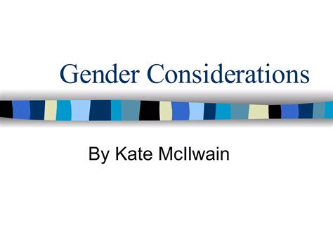 Gender Considerations Ppt