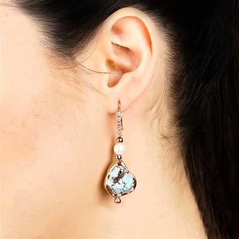 Boucles D Oreilles Yara Turquoise Habiba Jewellery