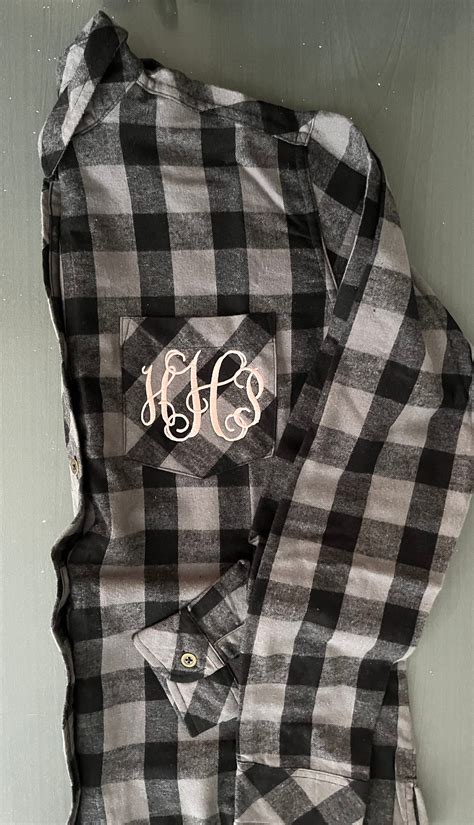 Monogrammed Flannel Shirt Custom Flannel Shirt Etsy